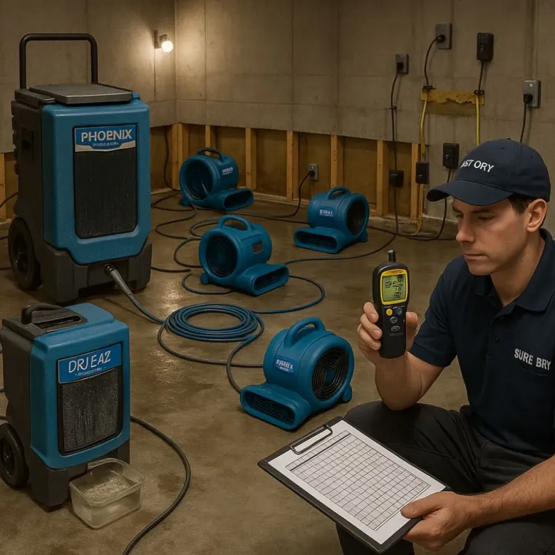 Structural Drying and Dehumidification process in Clare, MI